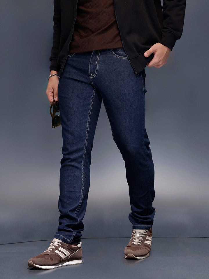 Men's Casual Slim Fit Jeans   |  Dark Blue