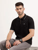 Tipping Collar Slim Fit Polo T-Shirt | Black