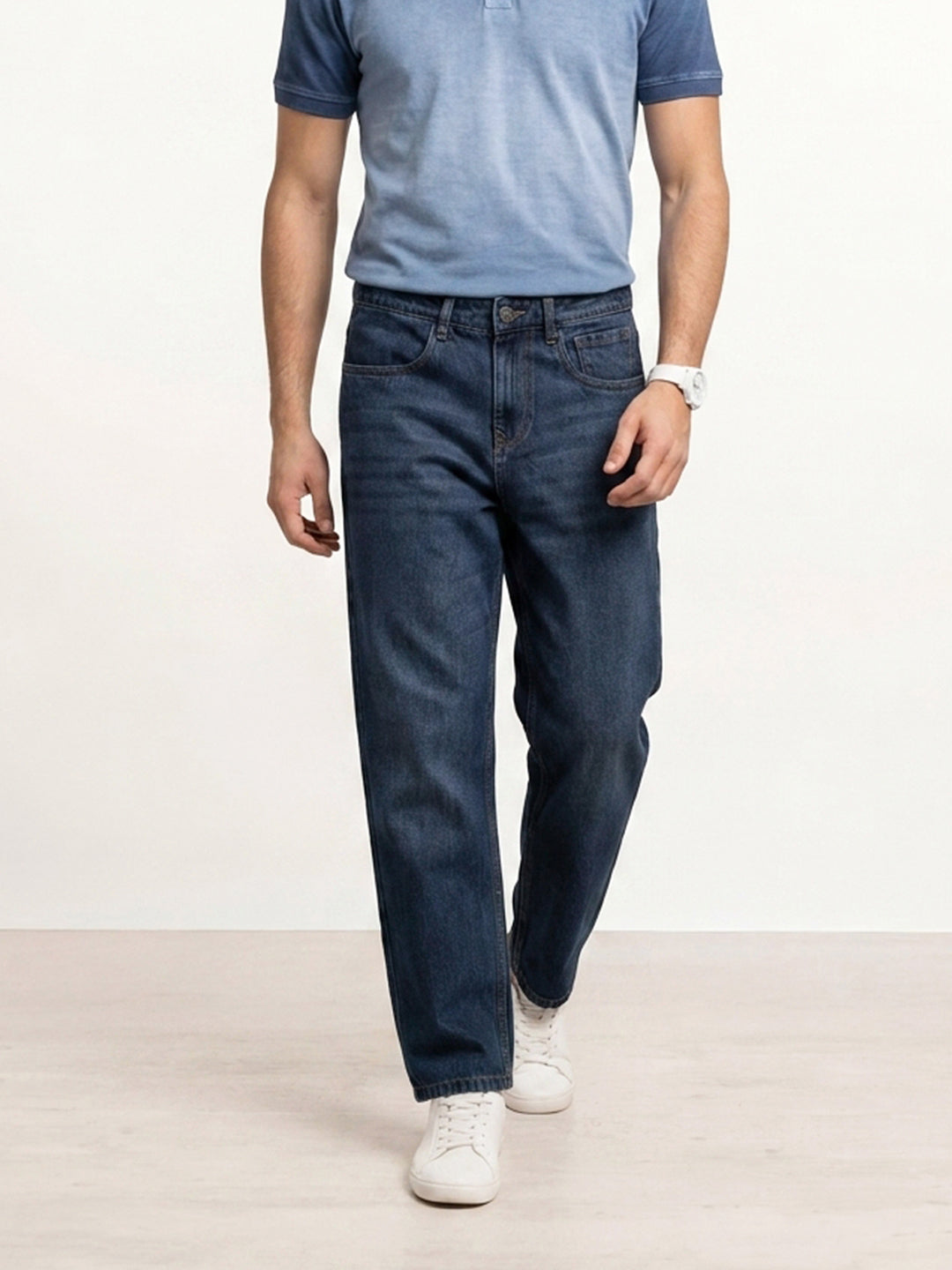Loose Fit Denim Jeans | Dark Blue