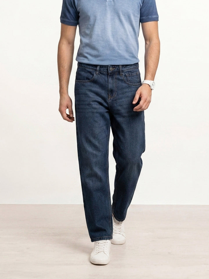 Loose Fit Denim Jeans | Dark Blue