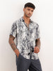 Slim Fit AOP Half Sleeve Shirt | White | WSH02HSSL0167S