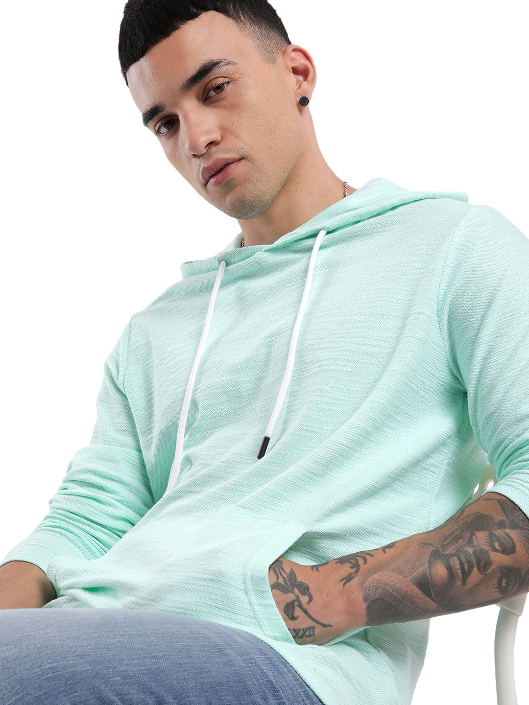 Solid Mint Pullover Hoodie