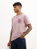 Slim Fit Placement Puffer Printed T-Shirt | Pink
