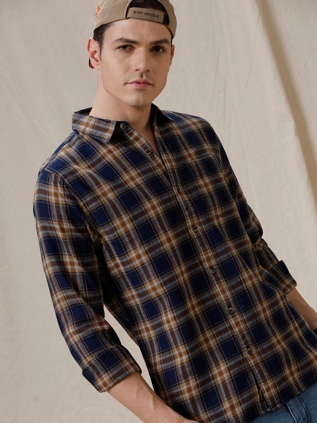 Bold Checked Slim Fit Shirt