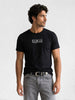 Slim Fit Patch Detail T-Shirt | Black