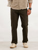 Solid Straight Fit Trouser | Olive