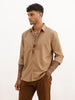 Solid Slim Fit Full Sleeve Shirt | Khaki | WSH02FSSL0176S