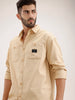 Oversized Double Pocket Fit Shirt | Beige