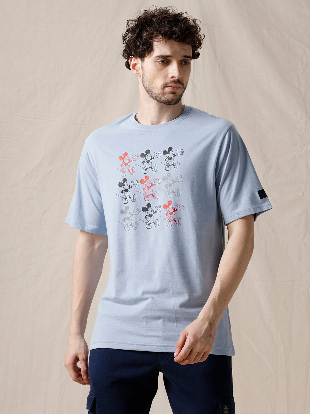 Blue Mickey Printed T-Shirt