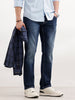 Washed Straight Fit Denim Jeans | Blue