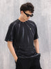Grunge Look Oversized Fit T-shirt With Hd Logo Print | Black