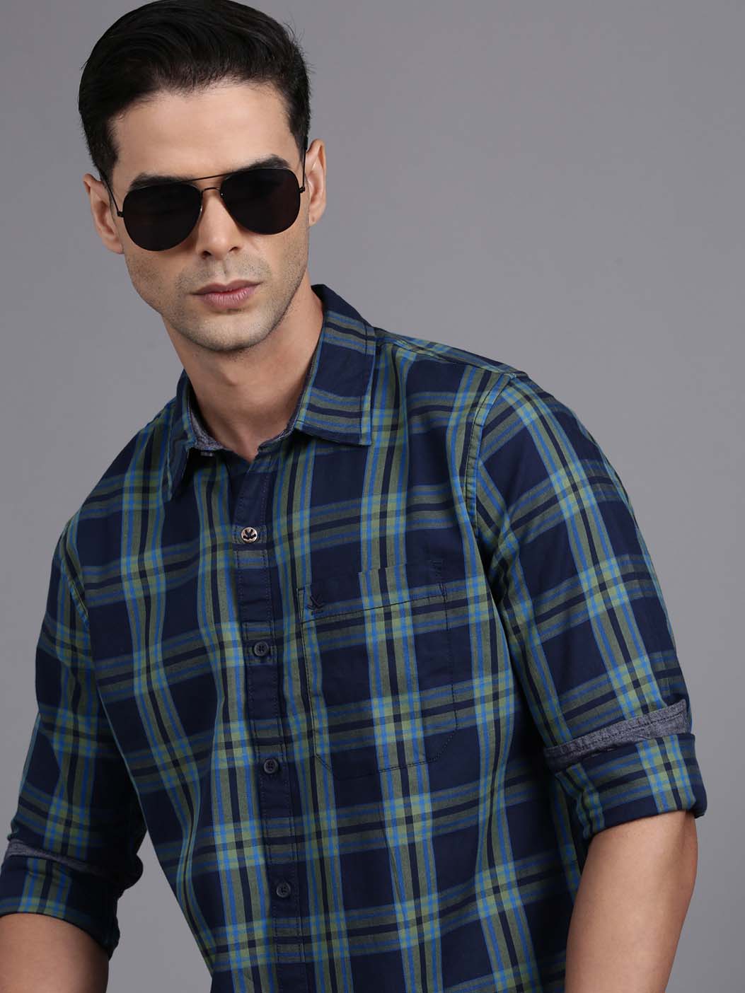 Checked Navy Blocks Shirt