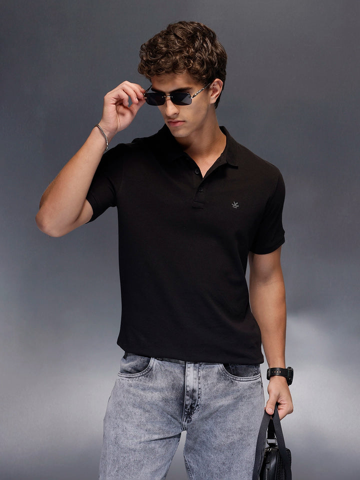 Men's Slim Fit Polo T-Shirt  |  Black