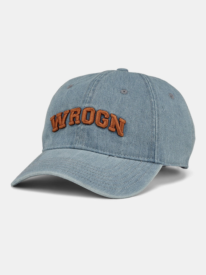 Embroidered Wrogn Logo Denim Cap | Blue