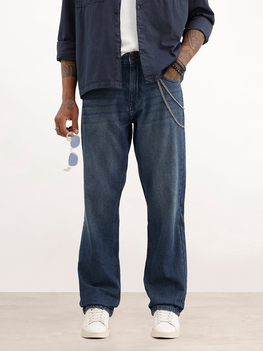 Faded Anti Fit Denim Jeans | Blue