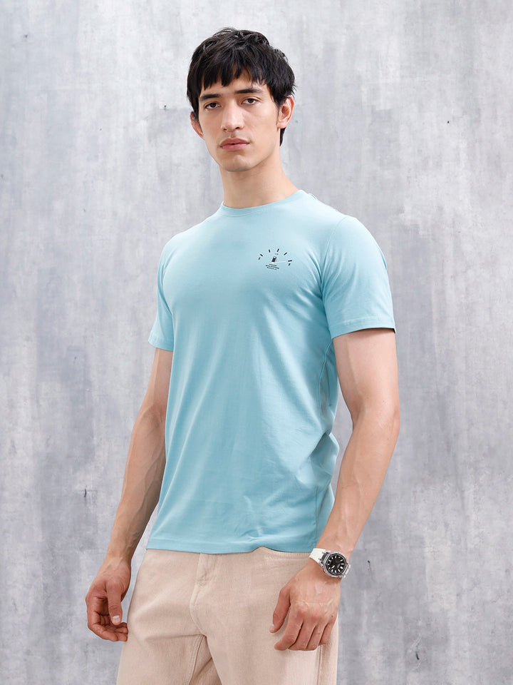 Men's Casual Graphic Printed T-Shirt | Teal