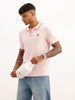 Slim Fit Tipping Collar Polo T-Shirt | Pink
