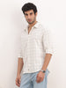Slim Fit Checkered Corduroy Shirt | White