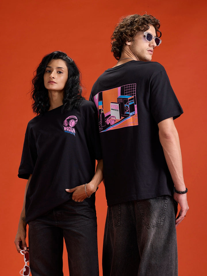 Men’s Oversized Bold Graphic Tee | Black