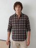 Regular Fit Checkered Shirt | Brown