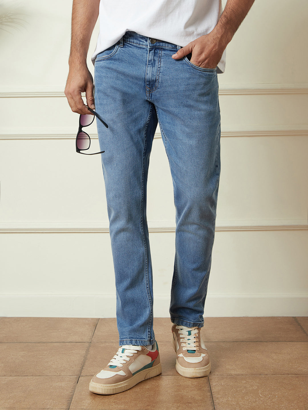 Washed Slim Fit Jeans in Blue