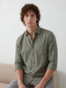 Solid Regular Fit Full Sleeve Shirt | Green