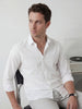 Solid Slim Fit Full Sleeve Shirt | White