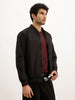 Solid Regular Fit Bomber Jacket | Black