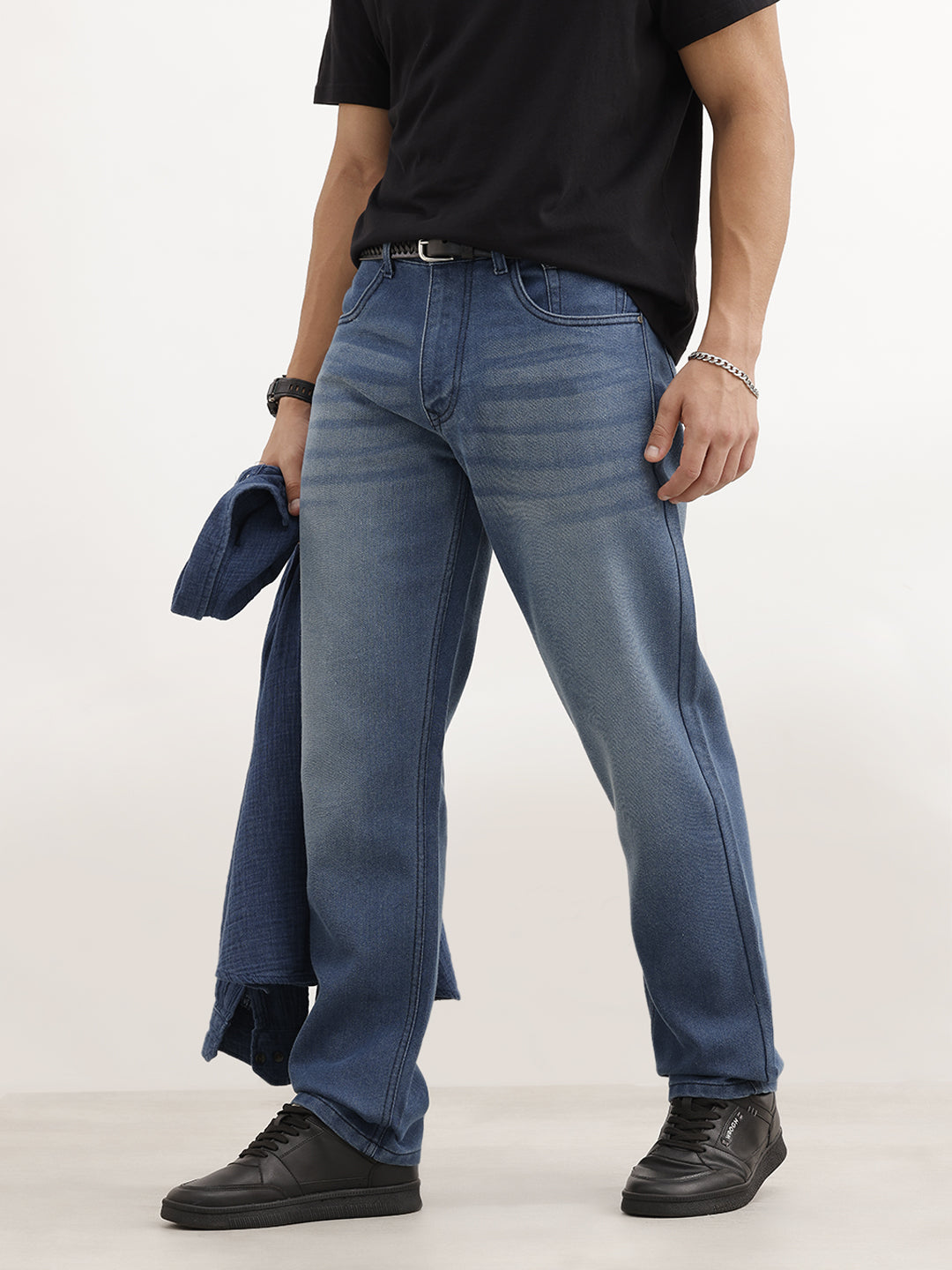 Classic Faded Denim Jeans | Blue
