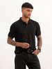 Slim Fit AOP Polo T-Shirt | Black