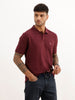 Solid Slim Fit Polo T-Shirt | Wine