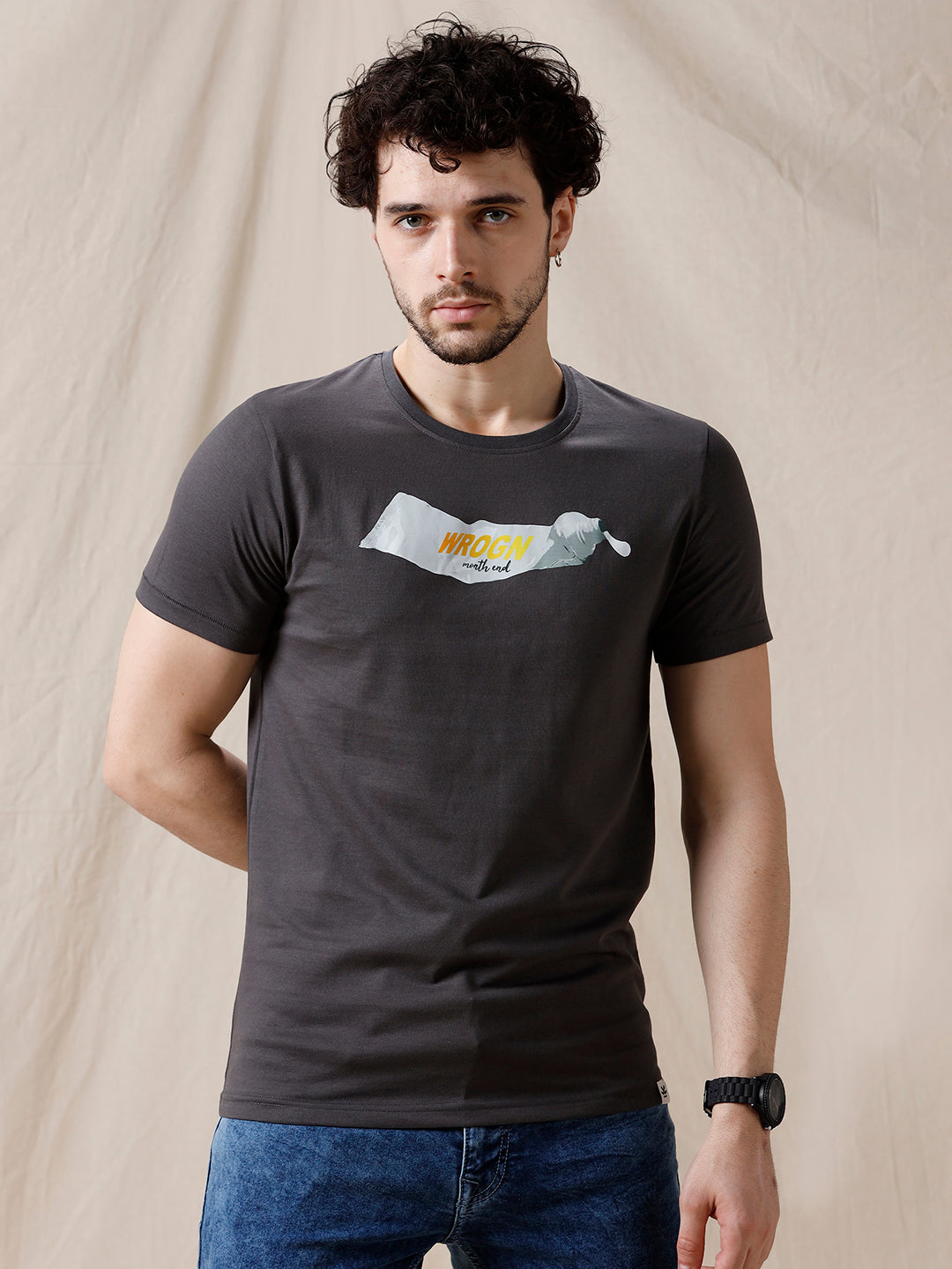 Month End Printed Slim Fit T-Shirt