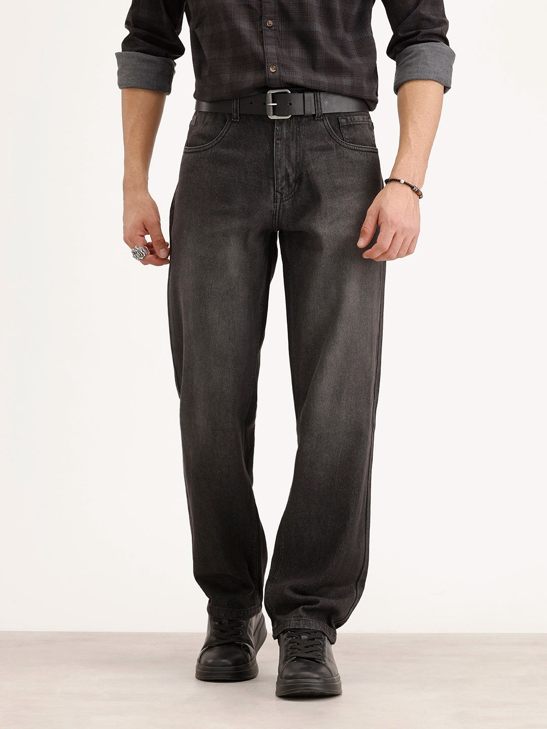 Faded Anti Fit Denim Jeans | Black