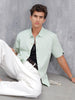 Knit Popcorn Textured Slim Fit Shirt | Light Green