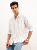 Regular Fit Full Sleeve Striped Shirt | White
