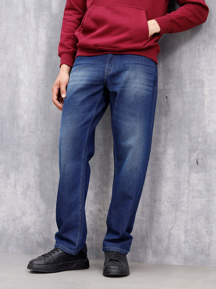 Men's Casual Anti Fit Jeans | Dark Stone