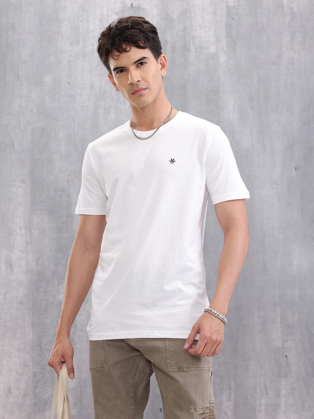 Solid Slim Fit T-Shirt | White