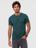 Slim Fit Placement Printed T-Shirt | Dark Green