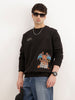 Regular Fit Placement Printed Sweatshirt | Black | WSS02FSRE1102W