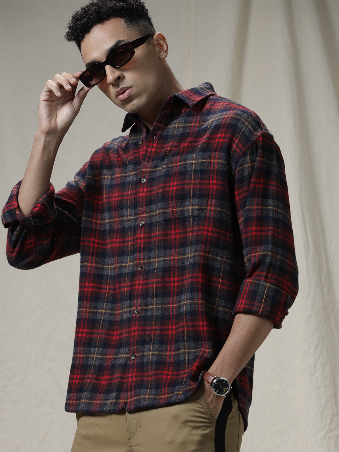 Checked Squares Boxy Fit Shirt