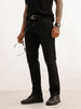 Washed Straight Fit Denim Jeans | Black
