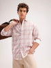 Oversized Fit Checkered Shirt  | Pink
