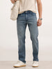 Straight Fit Faded Denim Jeans  | Light Blue