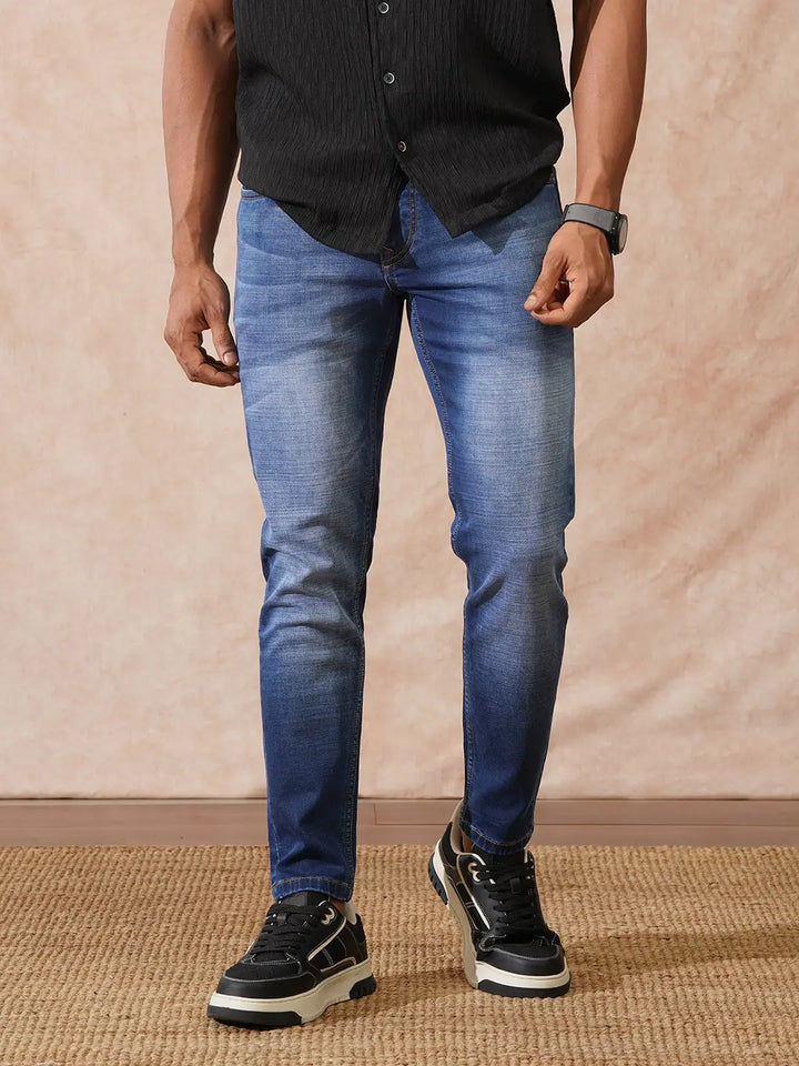 High Fade Skinny Crop Jeans | Blue