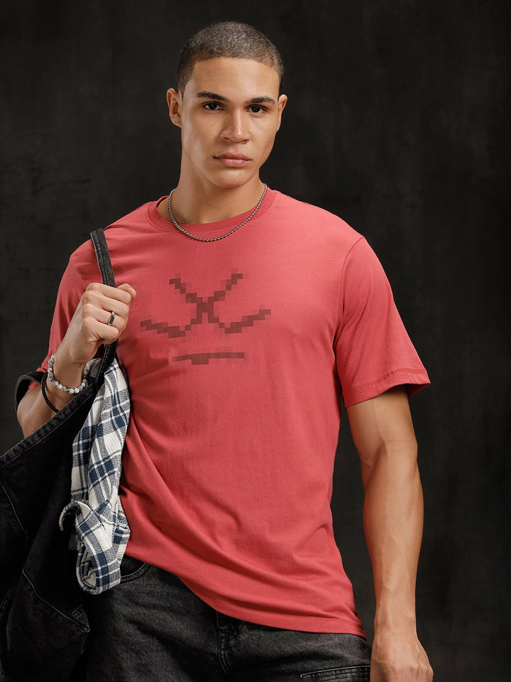Logo Printed Comfort Fit T-Shirt | Red