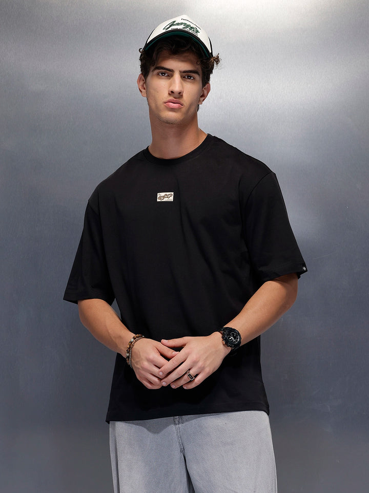 Solid Regular Fit T-Shirt   |  Black