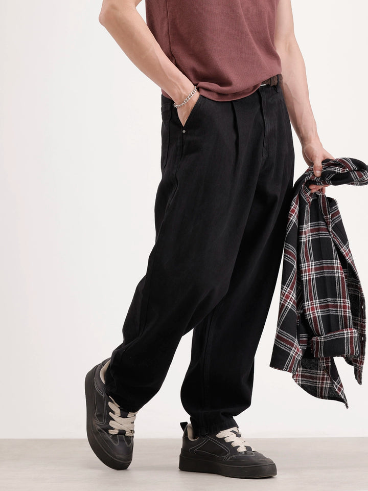 Classic Barrel Fit Denim Jeans | Black