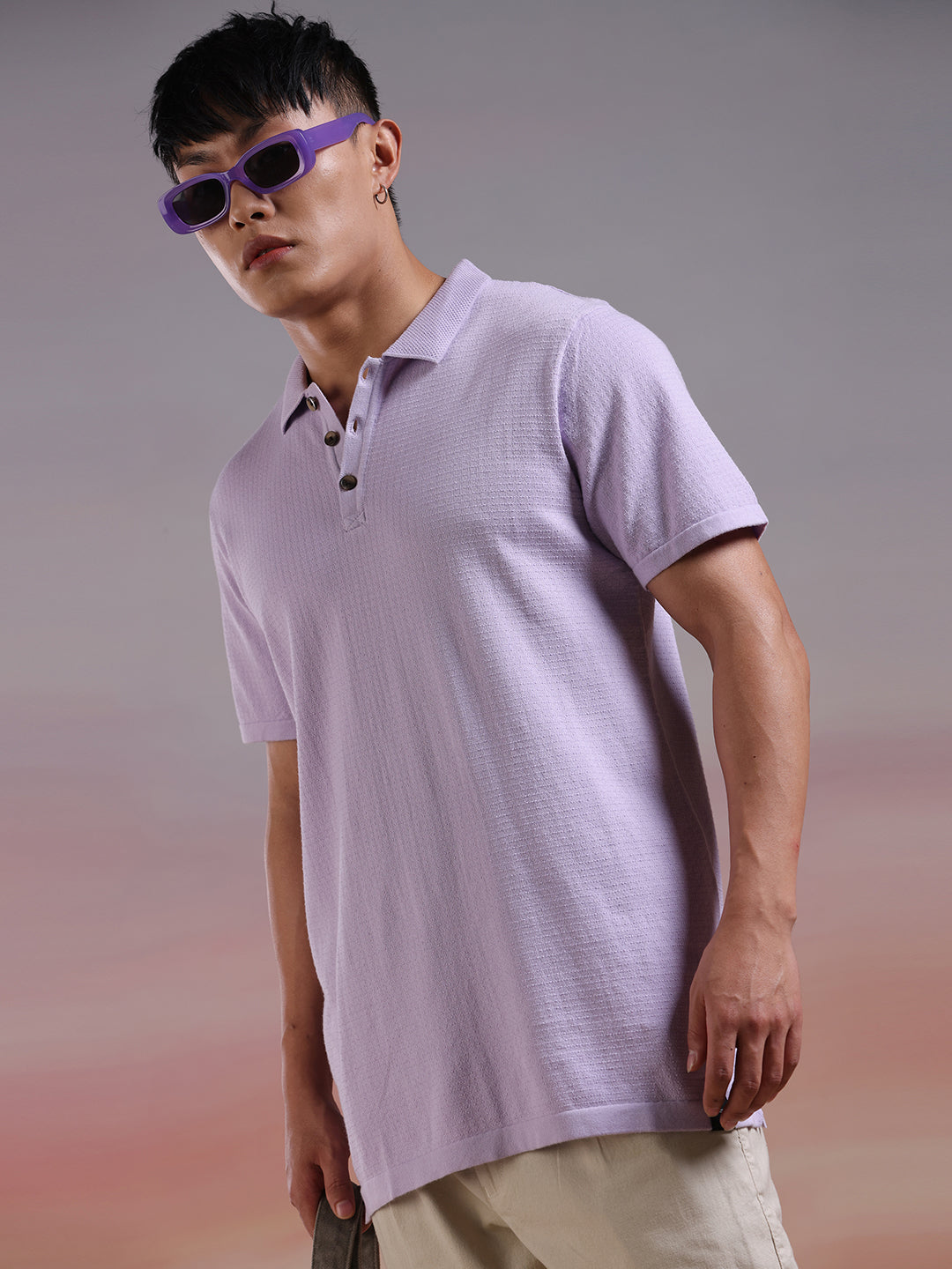 Lavender Twist Polo T-Shirt