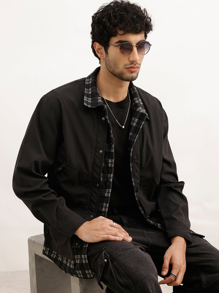 Classic Comfort Fit Shirt Lining Jacket | Black
