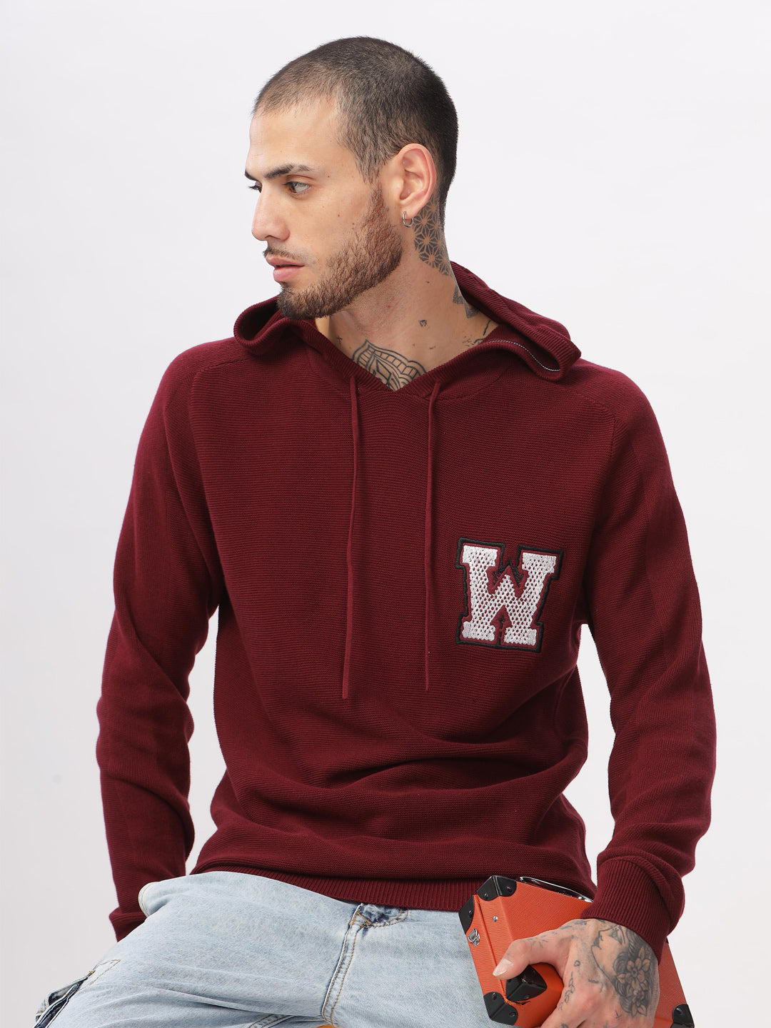 Branded Varsity Hooded Sweater